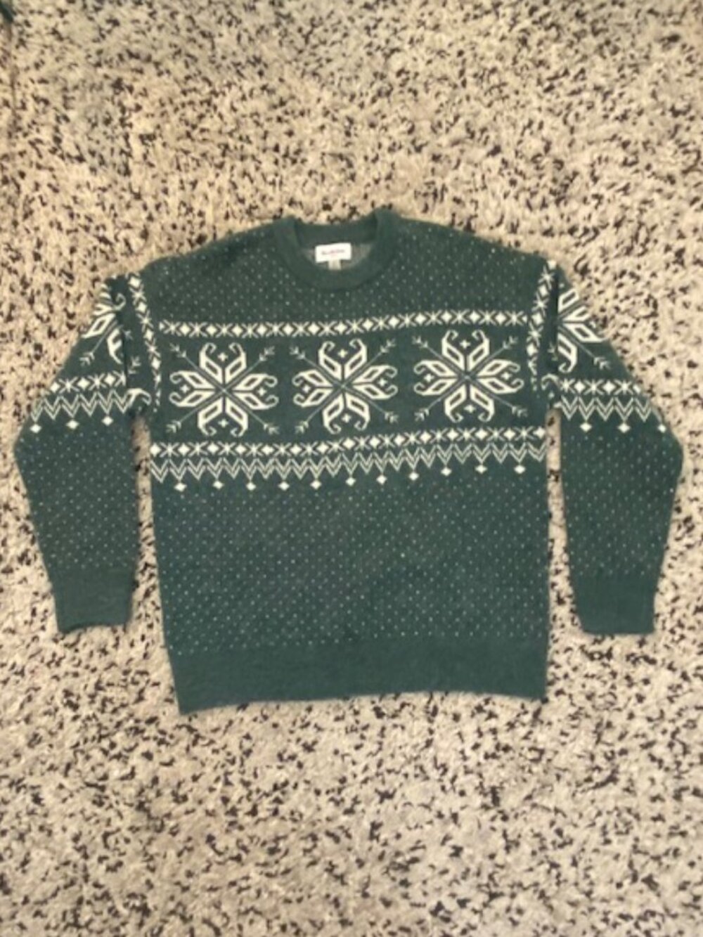 Alpaca Wool sweater Goodfellow Small Mens Winter Sage Green Soft Fair Isle